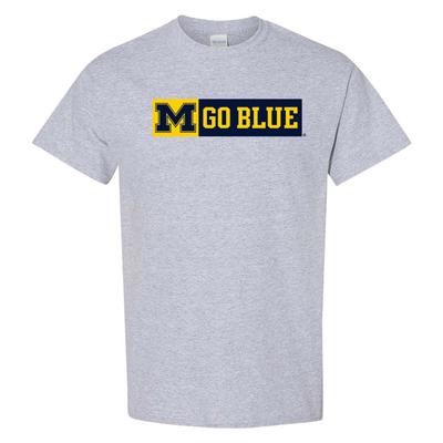 Michigan Secondary Wordmark Go Blue T-Shirt - Sport Grey