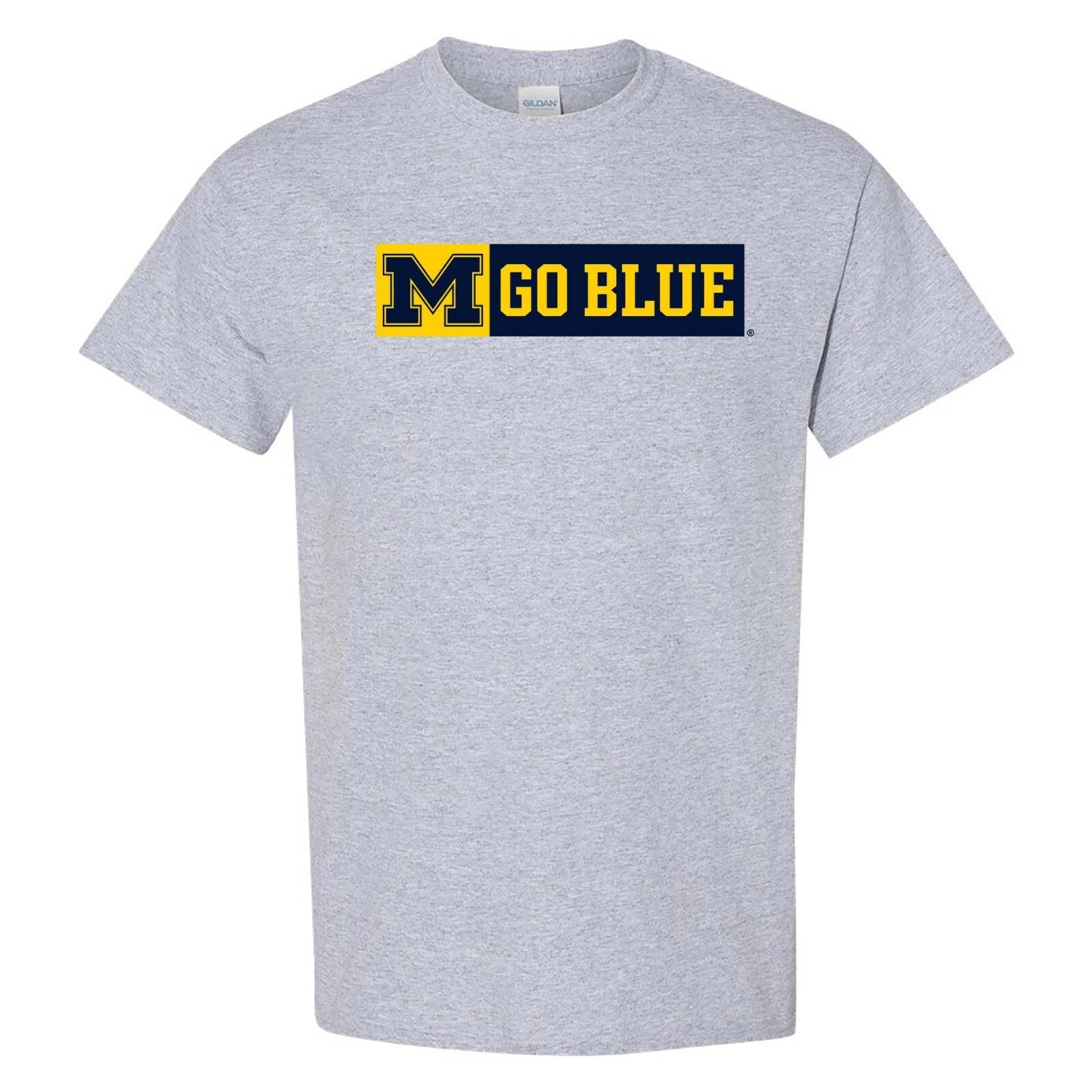 Michigan Secondary Wordmark Go Blue T-Shirt - Sport Grey S