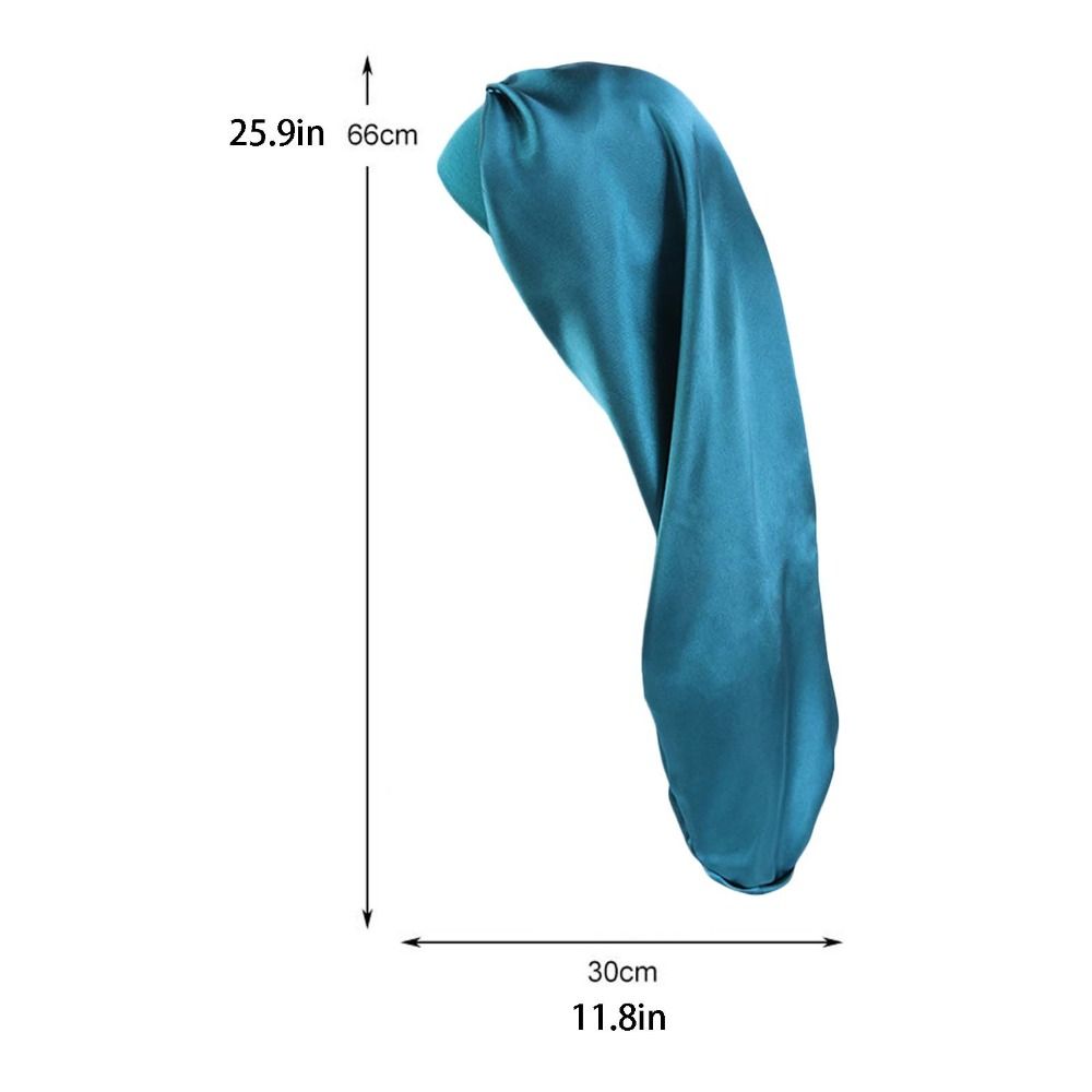 Wide Edge Satin Sleep Cap Long Hair Cap Fashion Silk Hair Wrap  Sleeping
