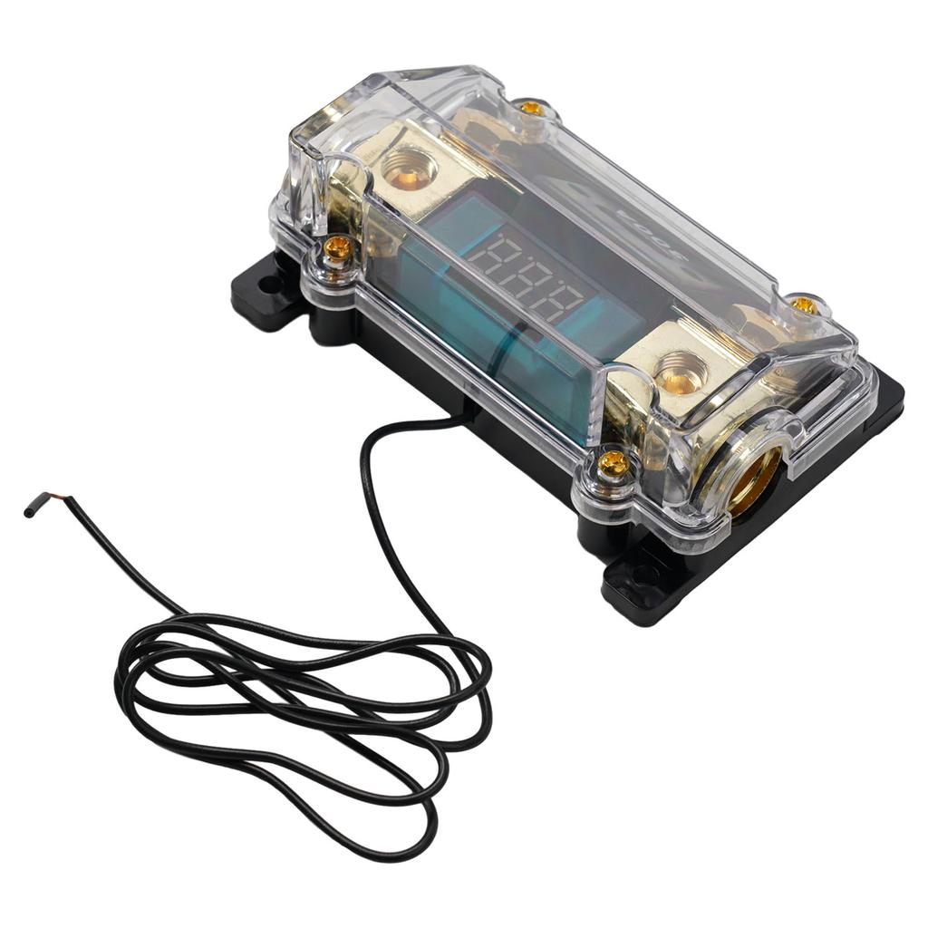 1pc Car Black Fuse Holder Car Audio LED Digital Display Inline ANL Fuse Holder 300 Amp 0 2 4 Gauge 10.8x7.1x4cm M3x0.5