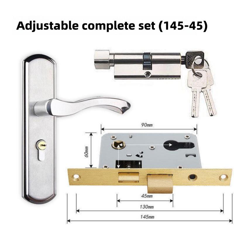 Stainless Steel Household Indoor Door Lock Universal Type Wooden Door Lock Tamper Free Adjustable Door Handle Bedroom Door Lock