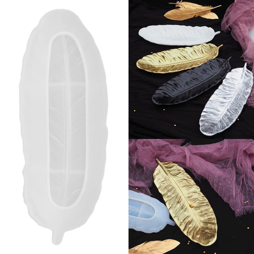 Feather Silicone Resin Molds Feather Shaped Silicone Tray Mold Resin for Jewelry Storage Container DIY Gifts