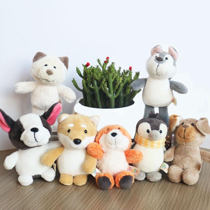 Cute Cartoon Animal Plush Keychain Elephant Turtle Lion Wolf Hippopotamus Koala Raccoon Tiger Cat Deer Bear Plush Soft Toy Girl