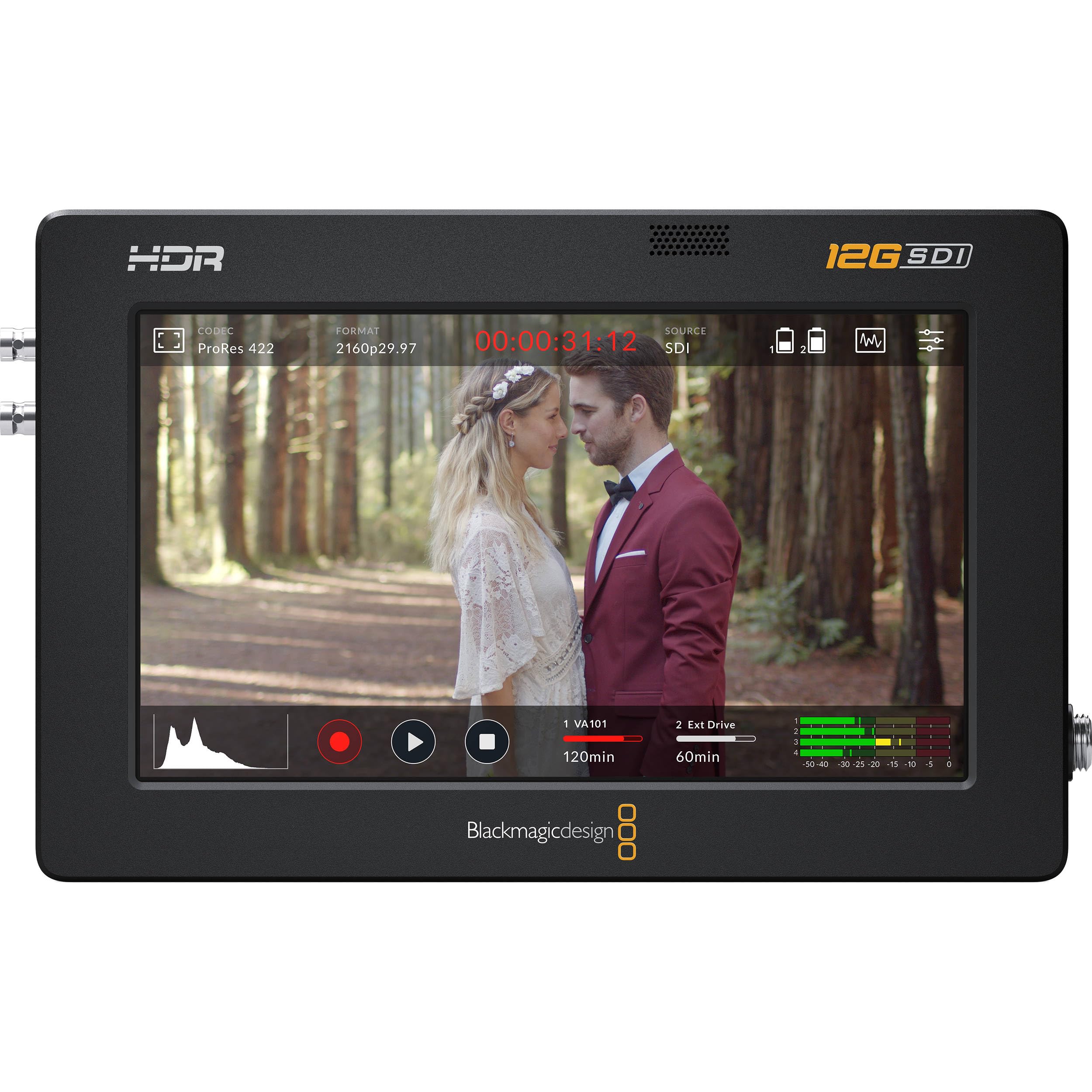 

Design Monitor Integrated Recorder Professional Scope VideoAssist 5 дюймів 12G HDR []Blackmagic HYPERD/AVIDA12/5HDR чорний