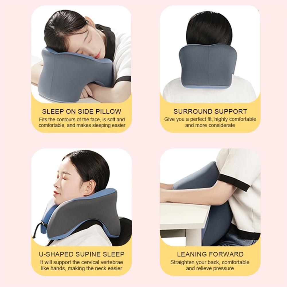 U-förmiges Nackenkissen Atmungsaktives Memory-Schaum-Schlafkissen Ergonomisches Kopfstützkissen für Hotel Auto Büro Flugzeug Reisen