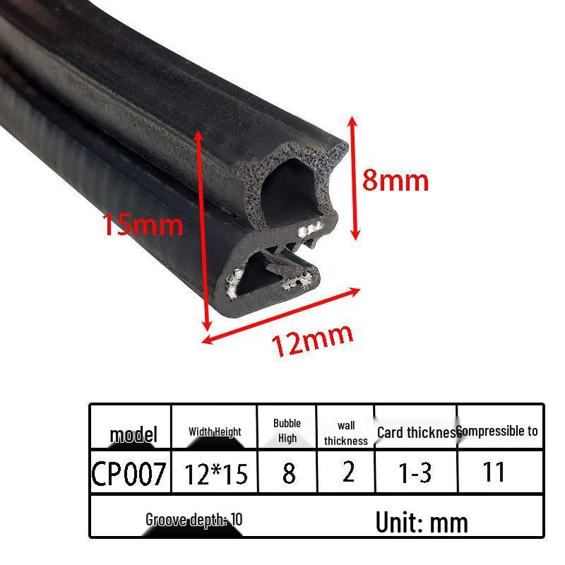 EPDM Steel U-Shaped Anti-Collision & Dustproof Sealing Strip for Cabinets and Electrical Boxes