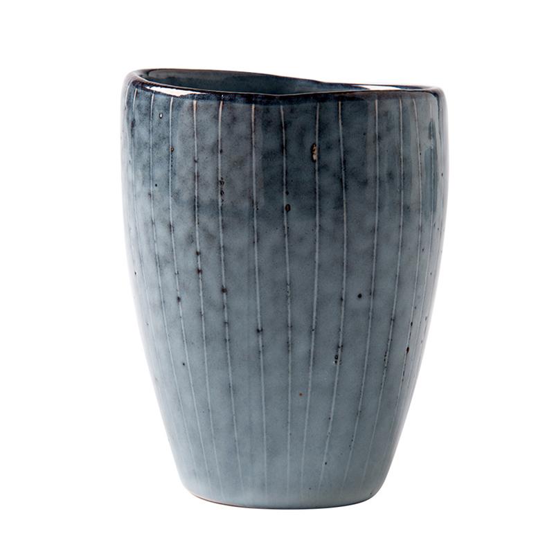 Vintage Coffee Mug Irregular Ceramic Mug Hand Painted Blue Coffee Cups Porcelain Milk Tea Mug Gift Office Cafe Drinkware 300ML