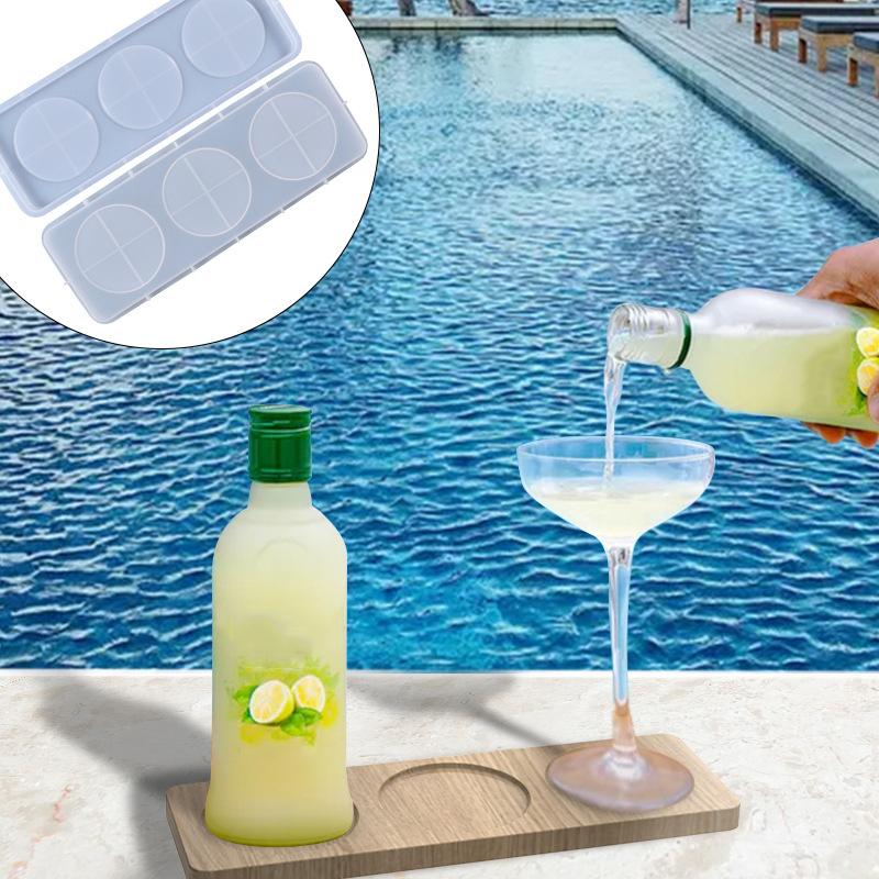 1pc DIY Harz Epoxy Form Wein Flasche Wein Glas Tablett Halter Silikon Form