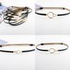 Simple Solid Color Ring Buckle Decoration Women Slim Waist Belt For Elegant Outfits