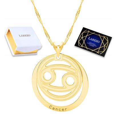 Gold Cancer Zodiac Necklace Cancer Sign Horoscope Astrology 925