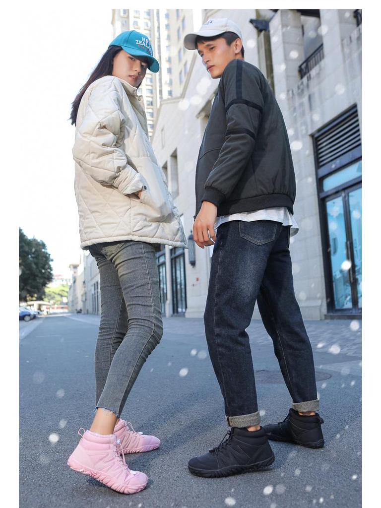 New Winter Outdoor Non-Slip Splash-Proof Snow Boots with Velvet Lining for Couples - Warm Mountaineering Five-Finger Design