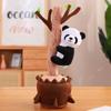 Christmas Series Electric Animal Plush Toy Santa Claus Snowman Singing Dialogue Doll Panda Sloth Soft Christmas Gift for Kids