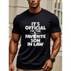 European Sizes Men's Casual T-shirt, Black Graphic, Round Neck, Soft, Fashionable, Breathable, Moisture Wicking, Suitable for Running and Weekends