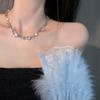 Women  Zircon Cross Pendant Necklace For Women Girl Double Layer Clavicle Chain Necklace Punk Party Jewelry