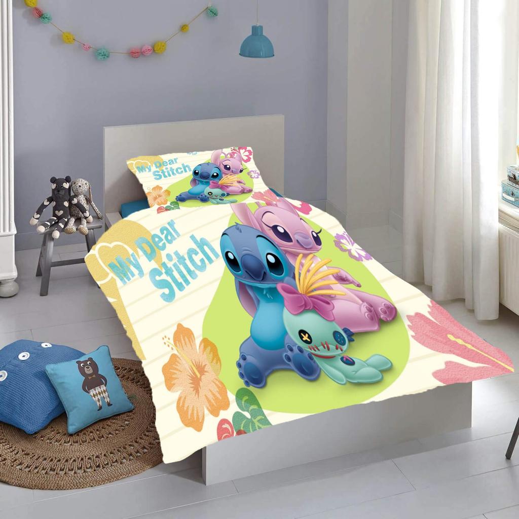 Stitch 100% Polyester Domácí dekorace 3dílná 1 Povlak na přikrývku Jednodílná sada povlečení Comforte Vynikající dárek k narozeninám