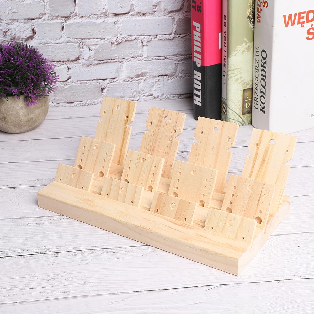 Wooden Earrings Ear Stud Ring Display Board Jewelry Stand Eardrop Storage Bracket