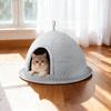 Cat Bed Scratcher Linen-cotton Weaving Kitten Cat Nests Pet Kittens Puppy Semi Enclosed Warm Safe Sleeping Bed with Handle