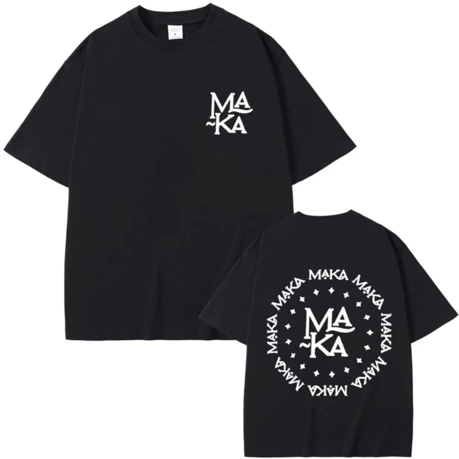 

Limited Rapper Maka Logo T-shirt Men Women Fashion Hip Hop Oversized T-shirts Men s Cotton Short Sleeve T Shirt Streetwear XXXXXL чорний