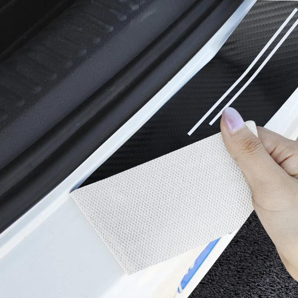 2026 Hot For Volkswagen VW 4Pcs Carbon Fiber Car Door Sill Protector Threshold Stickers For Volkswagen VW Golf Passat Touareg To