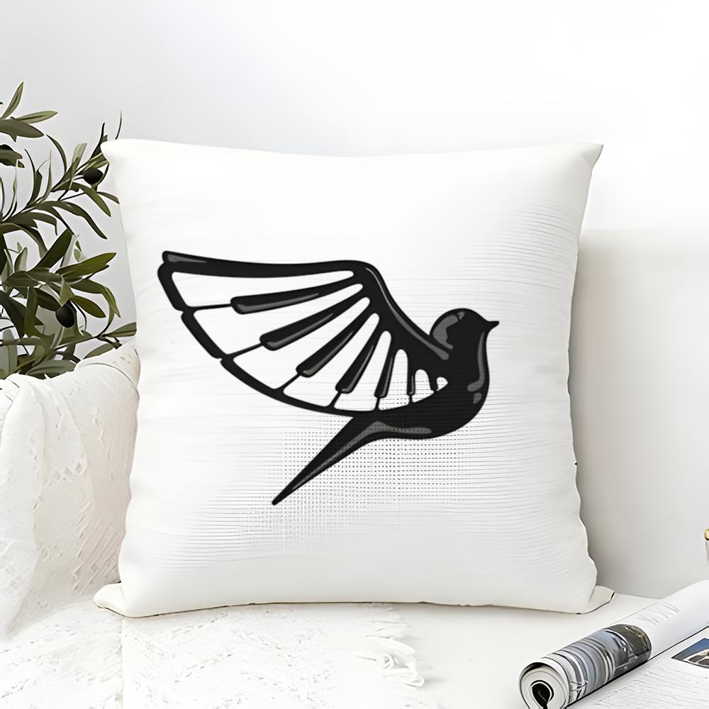 Funny Quirky Musical Instrument Patterns Pillow Case Cotton Linen Fabric Square Zipper Pillowcase Home Decorative Living Room