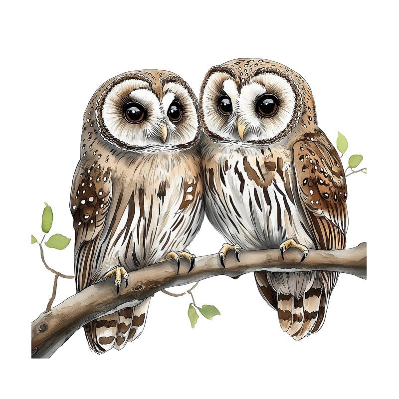Double-Sided Owl Branch Window Sticker - Cute Home Decoration