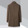 Winter thickened down lining woolen mid-length double-sided wool men's middle-aged lapel coat woolen coat detachable