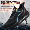 Fashion Air Cushion Safety Shoes Men Breathable Steel Toe Work Shoes Protective Lightweight Sport Work Sneakers Black Work Safety Boots