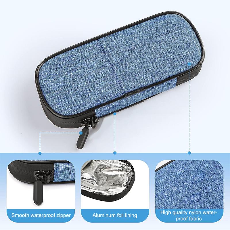 Insulin Cooler Bag Portable Insulated Protector Waterproof Insulin Travel Case Cooler Box Large Capacity Diabete Insulin Ice Bag