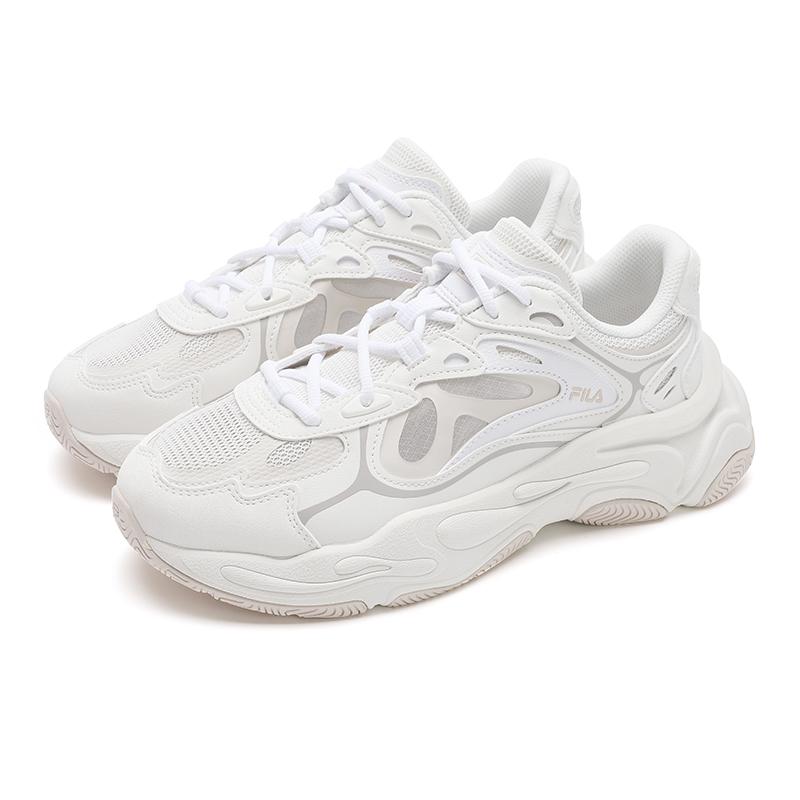 FILA Mars 4 Retro Series Fashion Trendy Comfortable Simple Wear-Resistant Breathable Low-Top Casual Shoes Women sneaker White Gray F12W522101FNB