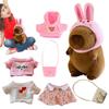 9 Zoll Süße Capybara Plüschpuppe Weiches Capybara Stofftier Spielzeug Verkleiden Cartoon-Puppe Für Mädchen Stoff-Capybara mit Kleidung