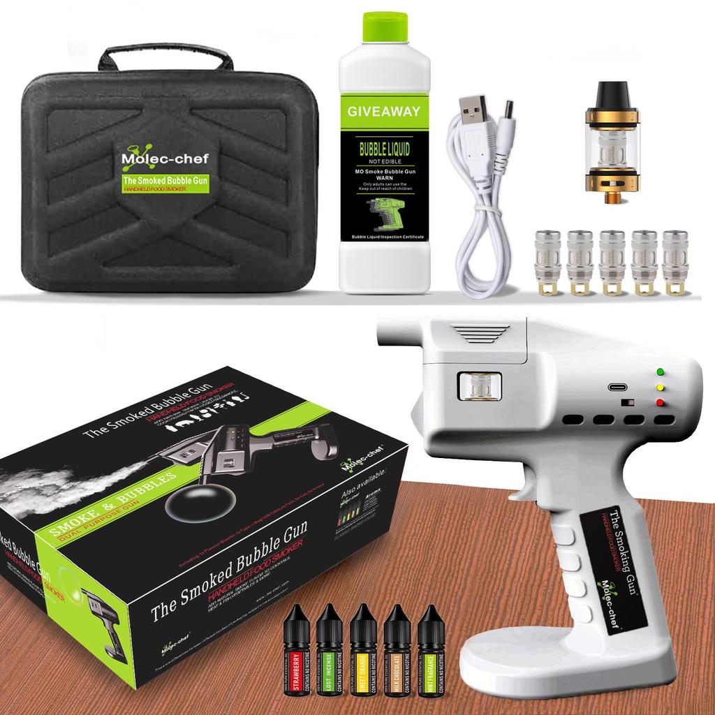 Spanish Molecular Gastronomy Smoked Bubble Gun for Creative Cocktails and Aromatic Dishes