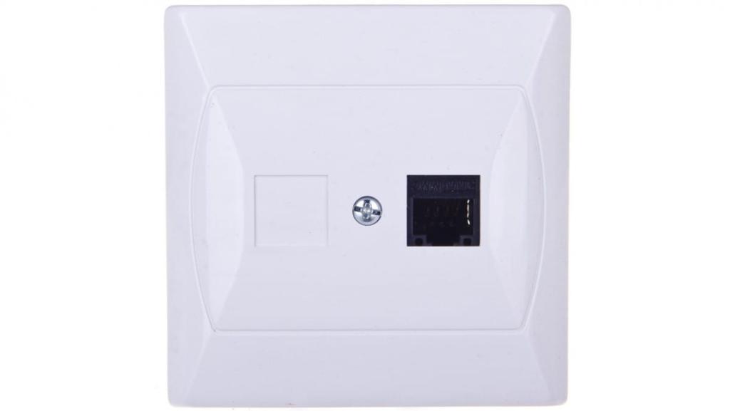 Akcent Single Computer Socket Rj45 Cat.5E Mmc White Gpk-1A/K/00
