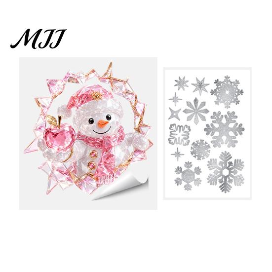 Langlebige Feiertags-Fensterkunst 2 Stück Weihnachts-Sticker im Buntglas-Stil, Doppelseitig?Zweiseitig bedruckte weihnachtliche statische dekorative PVC-Schilder Aufkleber, Schneemann