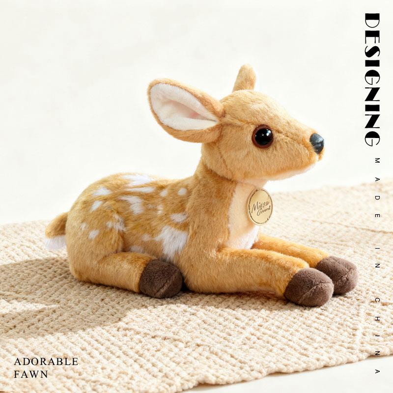 25Cm Cartoon Cute Christmas Elk Plush Doll Pillow Lying Sika Deer Animal Stuffed Toy Home Decoration Gift For Children