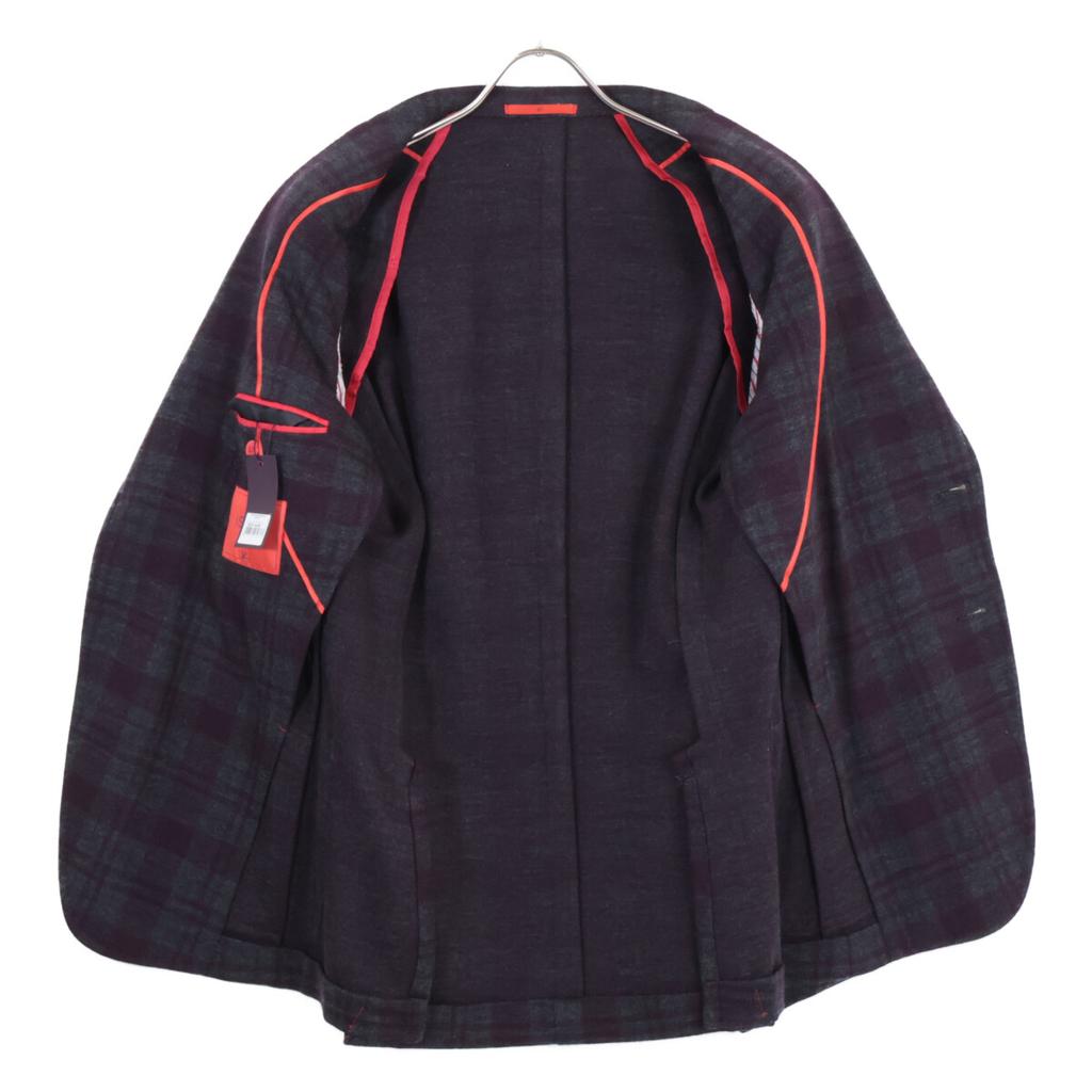 ISAIA 007704 Checked Tailored Knit Jacket Jacket 44 BordeauxUsed