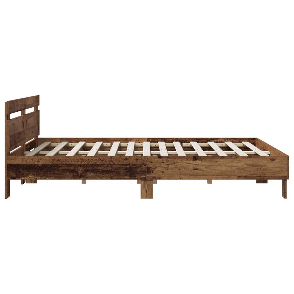 Bed Frame Reclaimed Wood 140 x 190 cm Engineered Wood