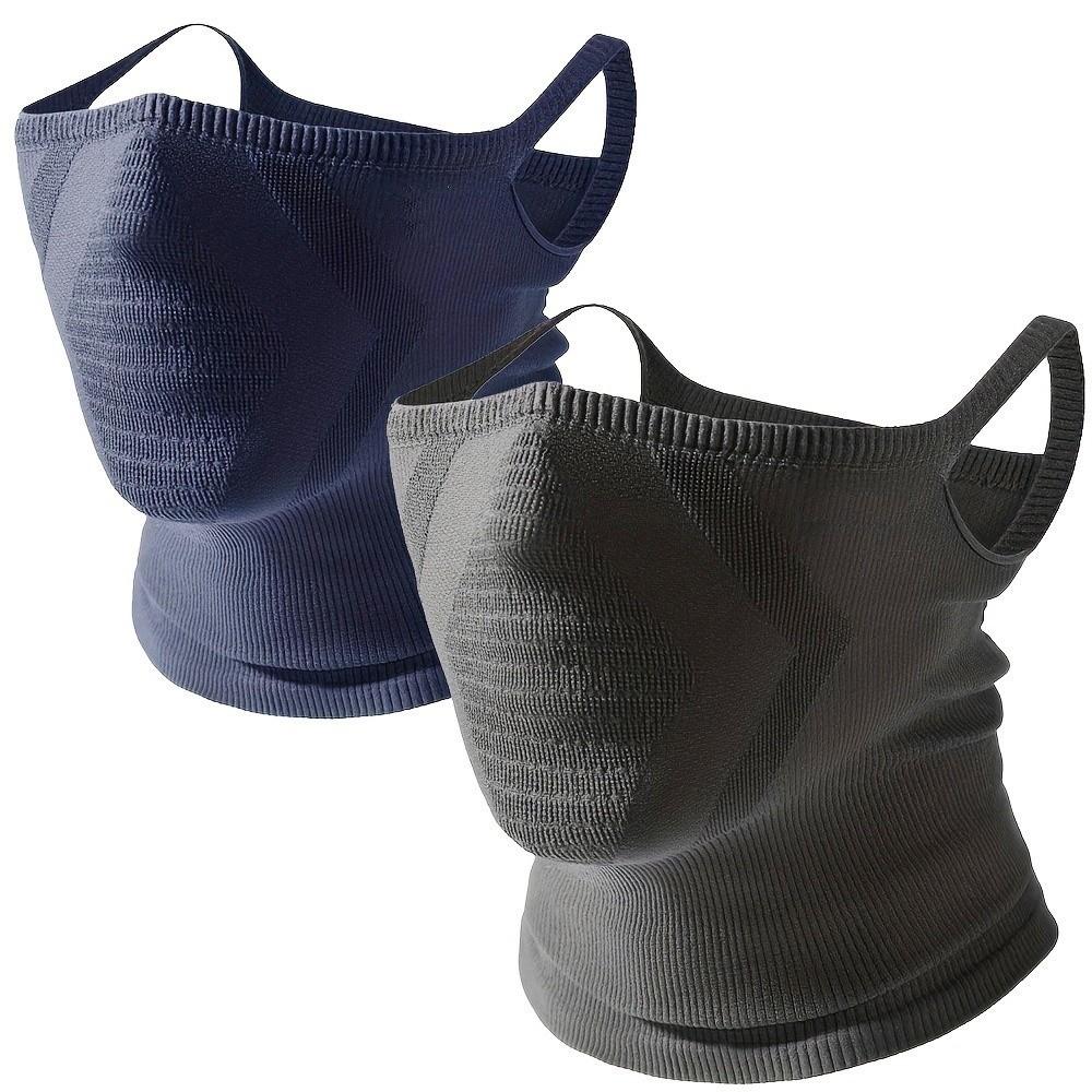 Stretch Elastic Neck Warmer Face Mask Ear-Hanging Design Knitted Jacquard Half-Face Face Shield Geometric Dustproof Neck Cover
