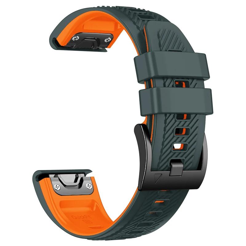 QuickFit 26 22mm Silicone Watch Strap For Garmin Instinct 3 45 50mm Fenix 8 7X 7 Pro 6X 6 Pro Smart Watch Wristband Bracelet