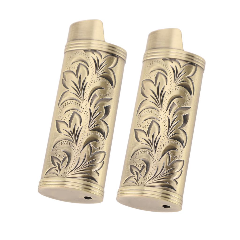 2PCS Torch Lighter Case Vintage Zinc Alloy Eye Catching Long Lifespan Portable Lighter Case Holder
