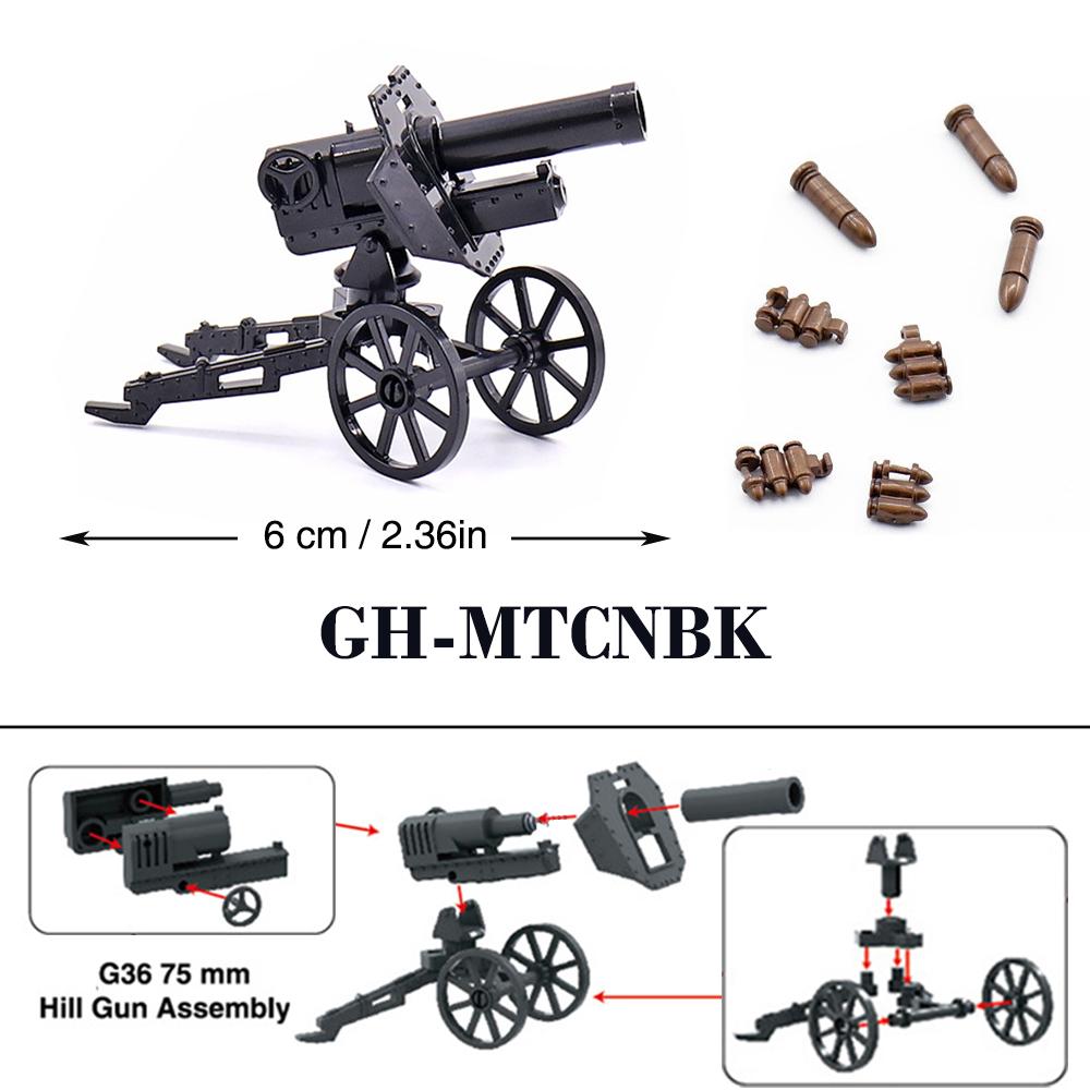 WW2 88mm Flak Gun Cannon Rocket Artillery Military Army War Weapons Soldier MOC Playmobil Scale Model Building Block Children Kid Toy