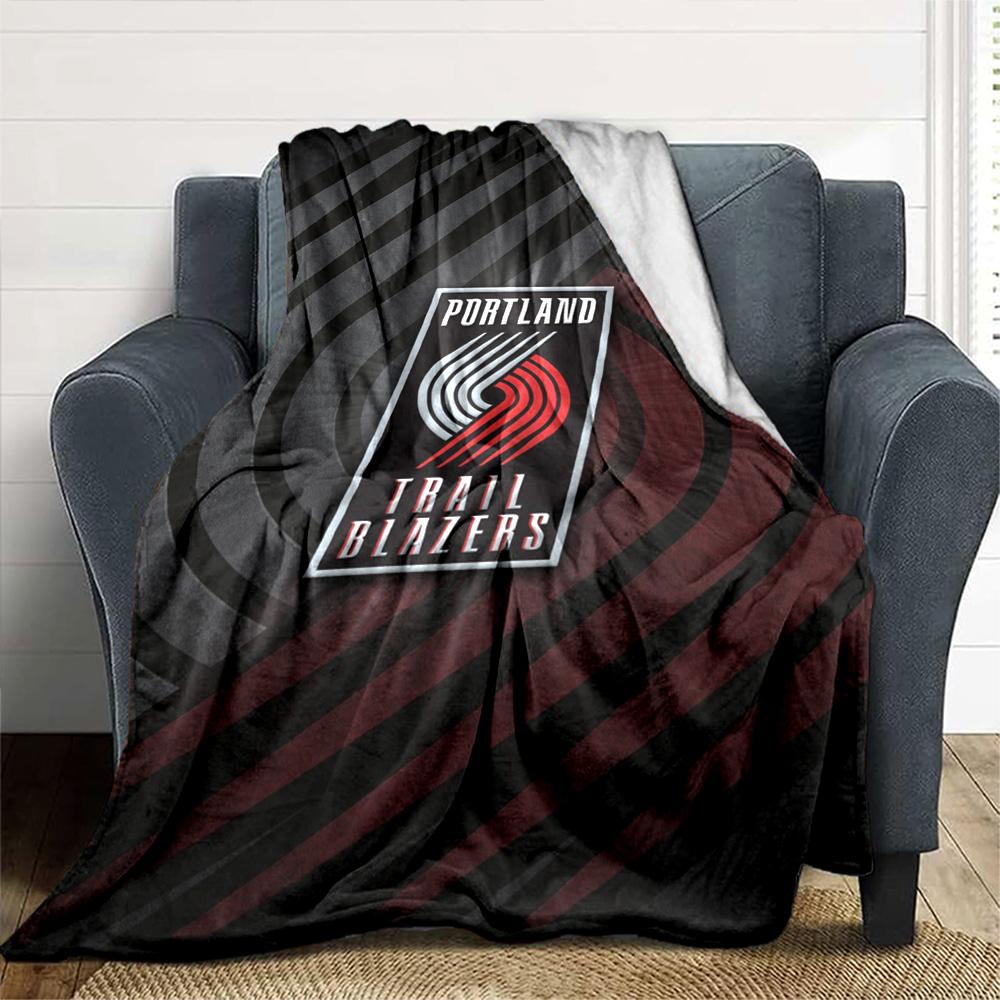 Portland Trailblazers Print Flannel Blanket High Quality Warm Comfortable Cover for All Seasons Perfect for Gifts Home Decor