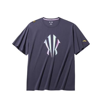 Μπλουζάκι κοντομάνικο με στρογγυλή λαιμόκοψη και γράμματα σειράς Kyrie Irving, άνετο, ευέλικτο, αναπνέον, unisex, μωβ 172431108-5