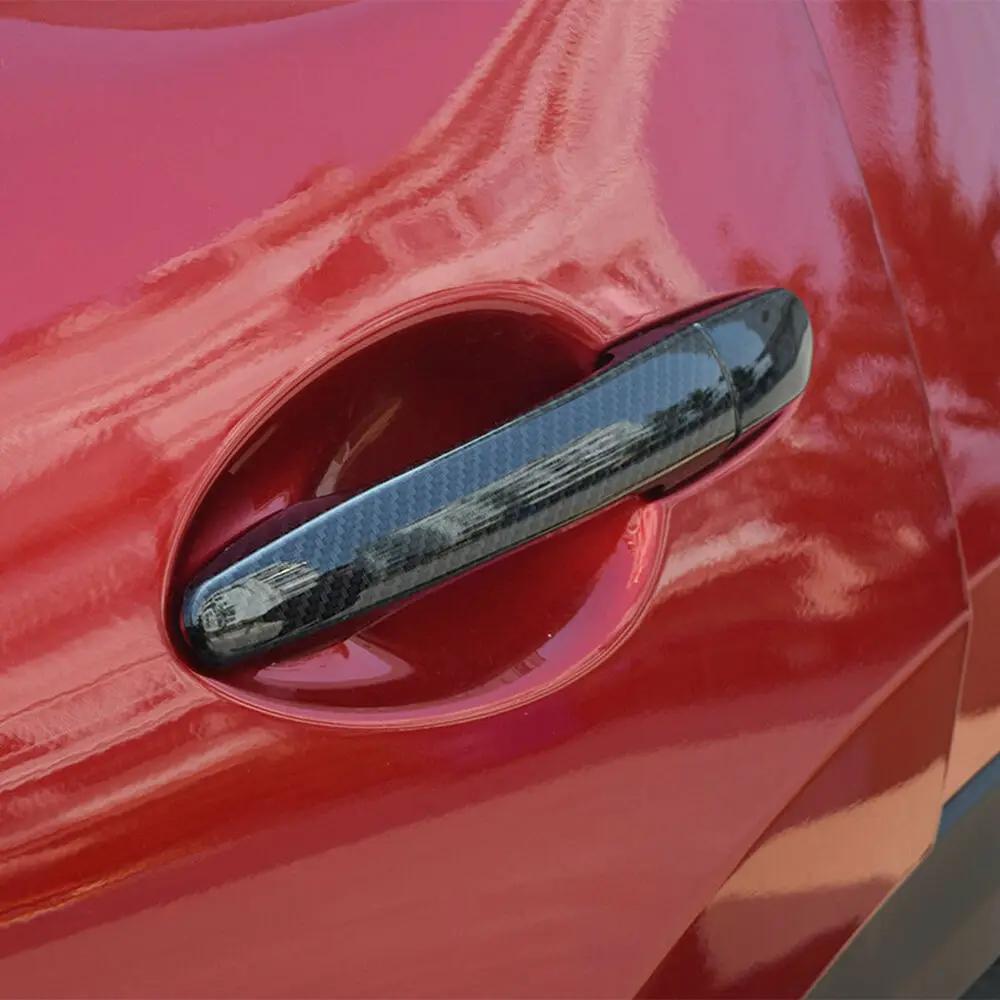 LHD For Mazda 2 3 6 CX3 CX5 2014 2015 2016 2017 2018 2019 Car Smart Keyless Door Handle Cover Trim Carbon Fiber Accessories