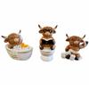 Resin Cow Figurine Classic Highland Cow Bath Scottish Statue Fade-Resistant Hand-Painted for Lovers Equestrian & Memorial Gift