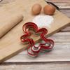 Gingerbread Man Cookie Mould Set of 3 Stainless Steel Silver Red Coated Christmas Baking Tools