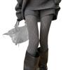 Autumn And Winter High-Waisted Rhombus Hollowed-Out Pantyhose Women'S Korean Micro-Pressure Thin Leggings Gray Versatile Pantyhose