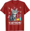 Cat Chemistry Humor Science Teacher Gift for Cat Mom Dad TShirt Funny Chemist Lover Graphic Outfit Saying Tee Short Sleeve Tops