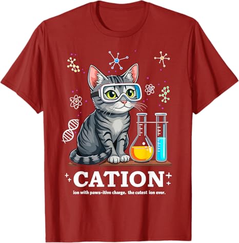 Cat Chemistry Humor Science Teacher Gift for Cat Mom Dad TShirt Funny Chemist Lover Graphic Outfit Saying Tee Short Sleeve Tops