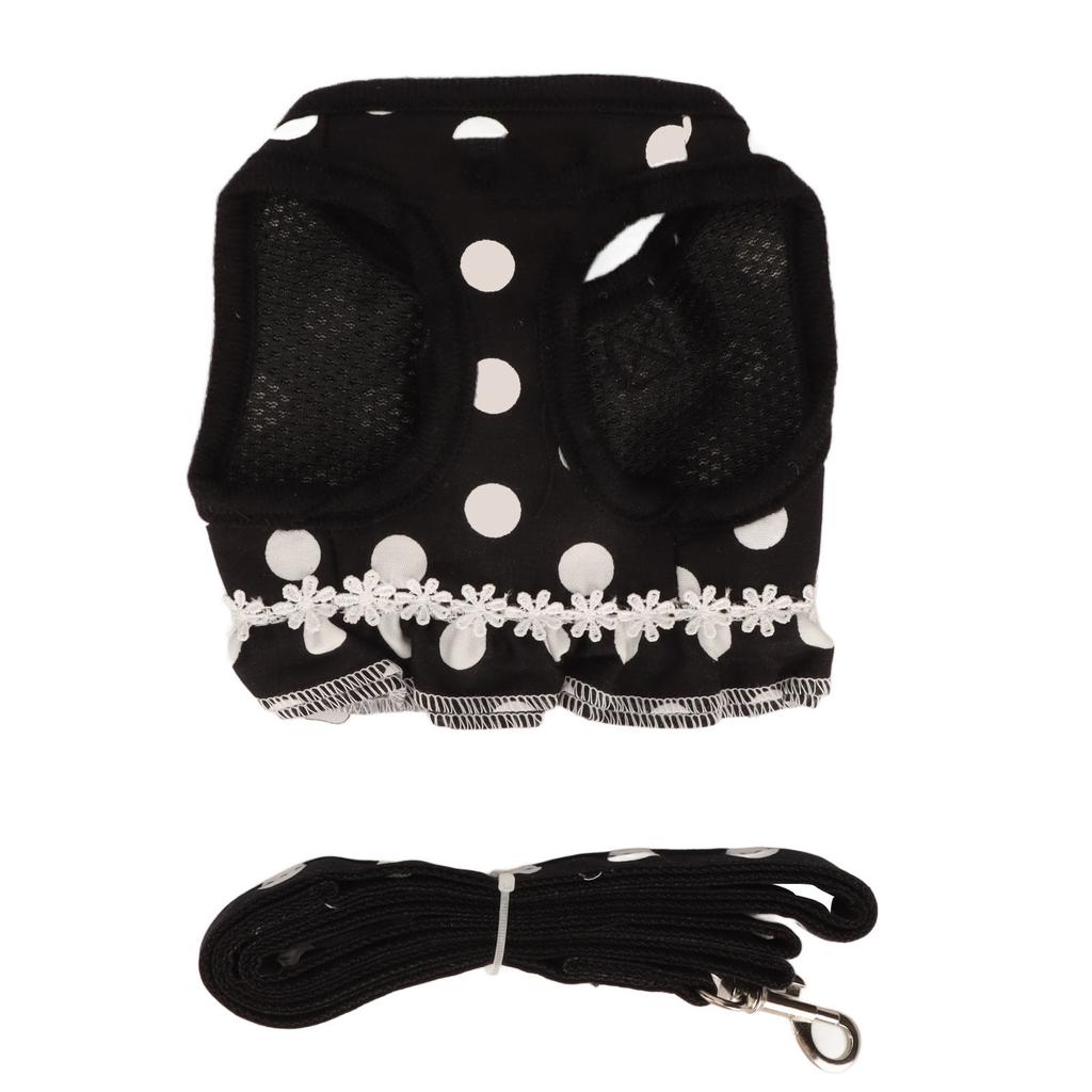 Dog Harness Leash Cute Stylish Polka Dot Pet Vest Traction Rope Set for Walking Training Outdoor