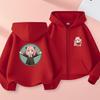 Anime Spy X Family Children Hoodie Tops Girl Boy Sweatshirt Kid Zipper Coat Casual Sweatshirts black autumn Clothes